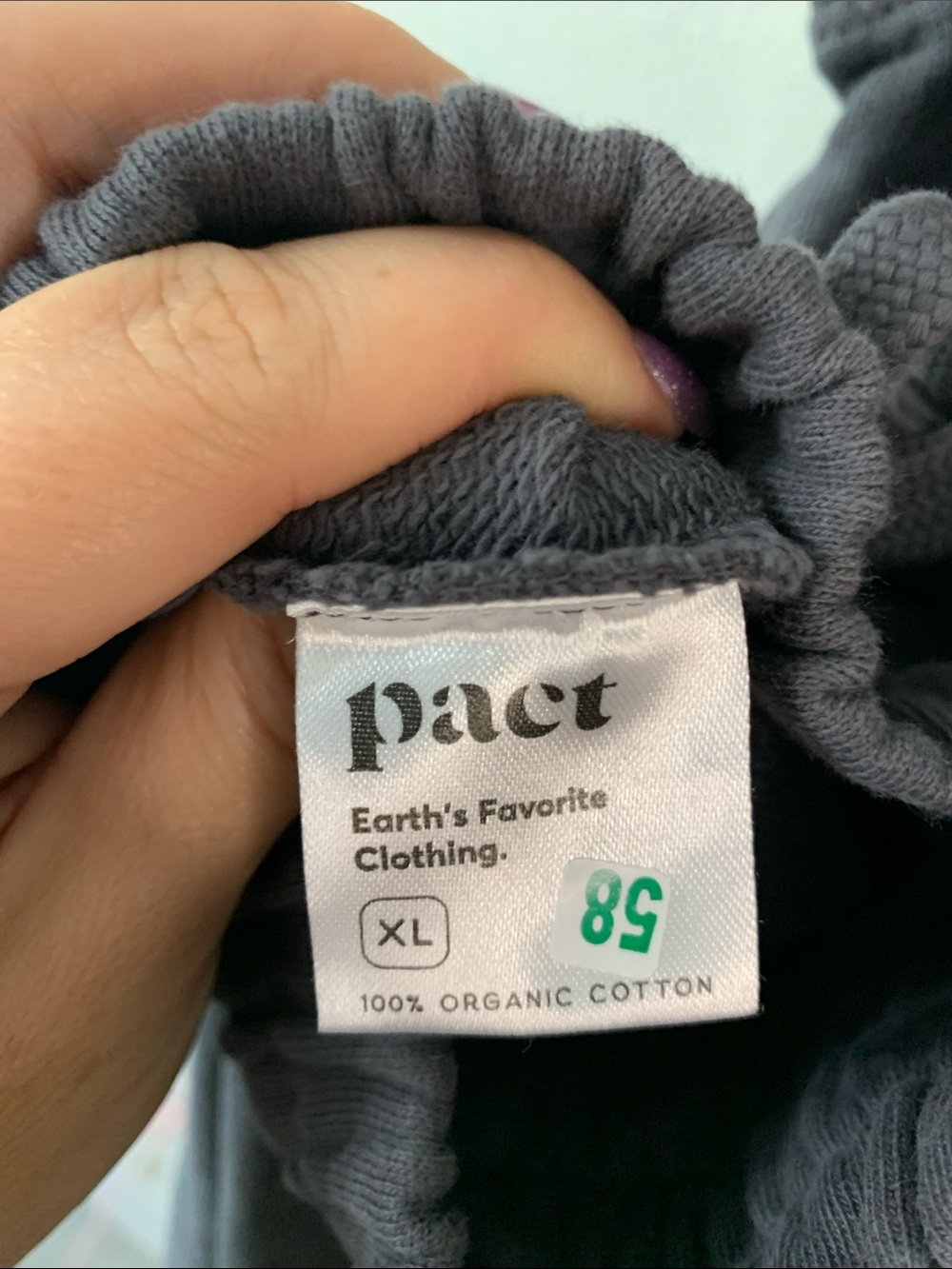 Pact- Grey wide leg sweats in Slate grey- XL - Picture 6 of 6